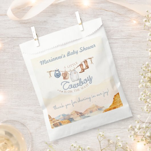A Little Cowboy Western Canyon Baby Shower Bedankzakje (Geknipt)