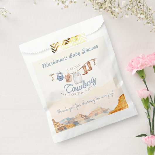 A Little Cowboy Western Canyon Baby Shower Bedankzakje (Gezegeld)
