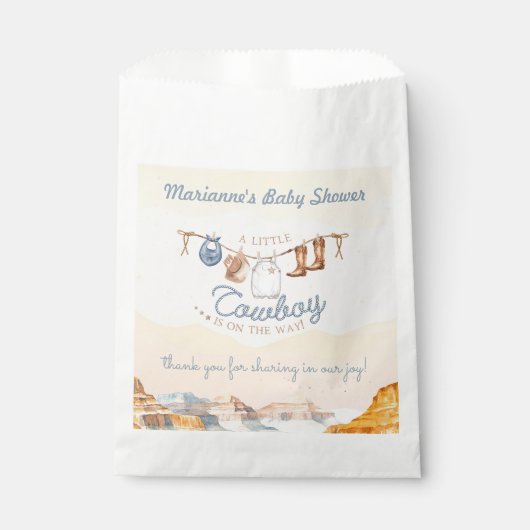 A Little Cowboy Western Canyon Baby Shower Bedankzakje (Voorkant)