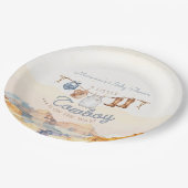 A Little Cowboy Western Canyon Baby Shower Papieren Bordje (Gekanteld)