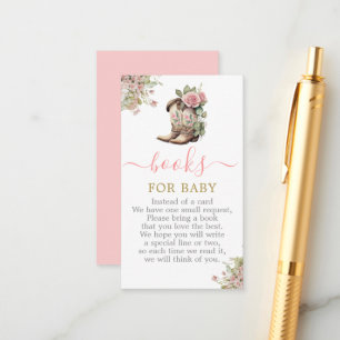 A Little Cowgirl Baby shower Boeken voor Baby Informatiekaartje