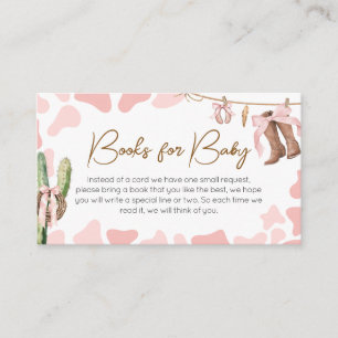 A Little Cowgirl Baby shower Boeken voor Baby Informatiekaartje