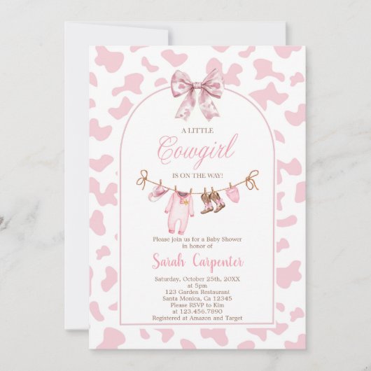 A little Cowgirl Baby Shower Girl Kaart (Voorkant)