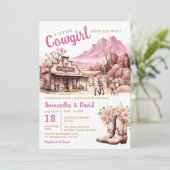 A Little Cowgirl is op weg naar het Baby shower We Kaart (Staand voorkant)