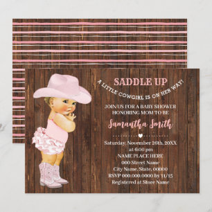 A Little Cowgirl is op weg naar Pink Baby shower Kaart