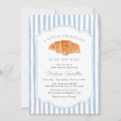 A Little Croissant Is on His Way Boy Baby Shower Kaart (Voorkant)