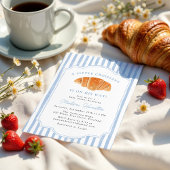 A Little Croissant Is on His Way Boy Baby Shower Kaart