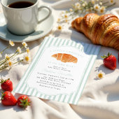 A Little Croissant Is on the Way Mint Baby Shower Kaart