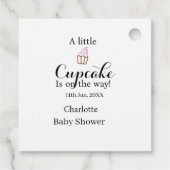 A little cupcake is on its way baby shower name da bedankjes labels (Achterkant)