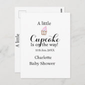 A little cupcake is on its way baby shower name da briefkaart (Voorkant / Achterkant)
