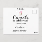 A little cupcake is on its way baby shower name da briefkaart (Achterkant)