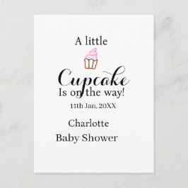 A little cupcake is on its way baby shower name da briefkaart