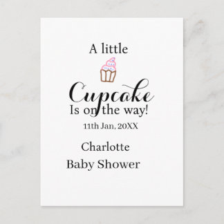 A little cupcake is on its way baby shower name da briefkaart