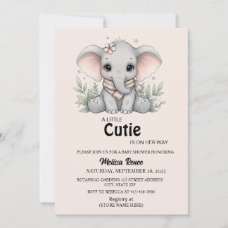 A Little Cutie Baby Shower Invitation Kaart