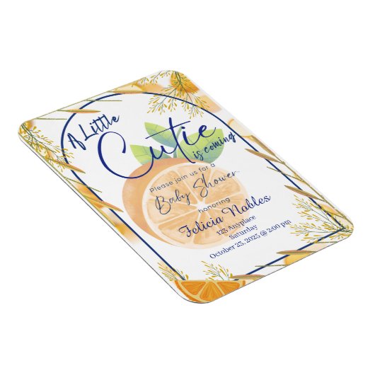 A Little Cutie: Baby Shower Invite Magneet (Rechterzijde)