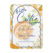 A Little Cutie: Baby Shower Invite Magneet (Verticaal)