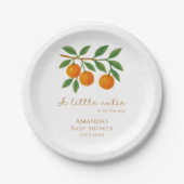 A Little Cutie Baby Shower Papieren Bordje (Voorkant)