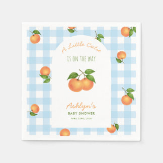A Little Cutie Citrus Blue Baby Shower Napkins Servet