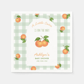 A Little Cutie Citrus Green Baby Shower Napkins Servet