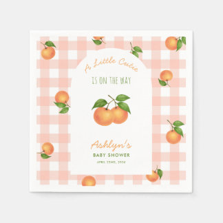 A Little Cutie Citrus Pink Baby Shower Napkins Servet