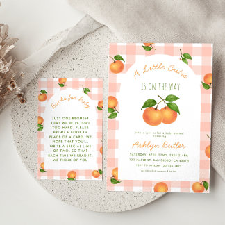 A Little Cutie Citrus Pink Books for Baby Card Informatiekaartje