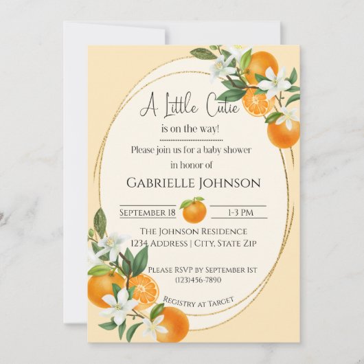 A Little Cutie is on the way gender neutral Kaart (Voorkant)