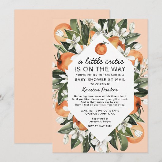 A Little Cutie is op de weg Baby shower per post Kaart (Voorkant / Achterkant)