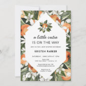 A Little Cutie is op de Weg Groen Baby shower Kaart (Voorkant)