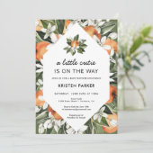 A Little Cutie is op de Weg Groen Baby shower Kaart (Staand voorkant)