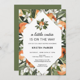 A Little Cutie is op de Weg Groen Baby shower Kaart