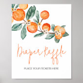 A Little Cutie is op de Weg Oranje Luier Raffle Poster (Voorkant)