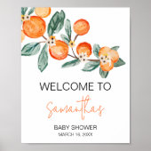 A Little Cutie is op de Weg Oranje Welkom Poster (Voorkant)