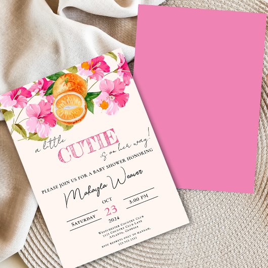 A Little Cutie is op weg naar oranje Baby shower Kaart