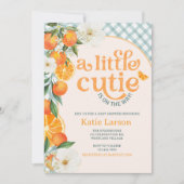 A Little Cutie Orange Baby Shower Invitation |  Kaart (Voorkant)