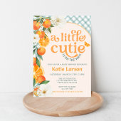 A Little Cutie Orange Baby Shower Invitation |  Kaart