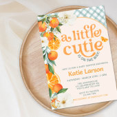 A Little Cutie Orange Baby Shower Invitation |  Kaart
