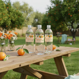 A Little Cutie Orange Baby Shower Waterfles Etiket