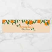 A Little Cutie Orange Baby Shower Waterfles Etiket (Enkel label)