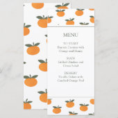 A Little Cutie Orange Gender Neutral Citrus Modern Menu (Voorkant / Achterkant)