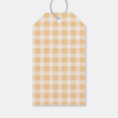 A Little Cutie Orange Gingham Citrus Baby Shower Cadeaulabel (Achterkant)