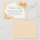 A Little Cutie Orange Gingham Citrus baby shower   Informatiekaartje (Voorkant / Achterkant)