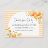 A Little Cutie Orange Gingham Citrus baby shower   Informatiekaartje (Voorkant)