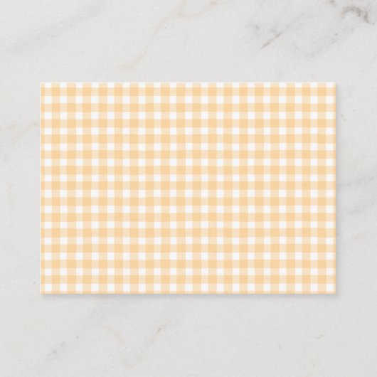A Little Cutie Orange Gingham Citrus baby shower   Informatiekaartje (Achterkant)