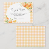 A Little Cutie Orange Gingham Citrus baby shower   Informatiekaartje (Voorkant / Achterkant)