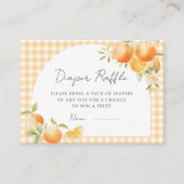 A Little Cutie Orange Gingham Citrus baby shower Informatiekaartje (Voorkant)