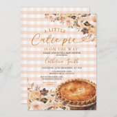 A little Cutie Pie Baby Shower Gingham Fall Floral Kaart (Voorkant / Achterkant)