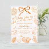 A Little Cutie Pie Is on the Way Baby Shower Party Kaart (Staand voorkant)