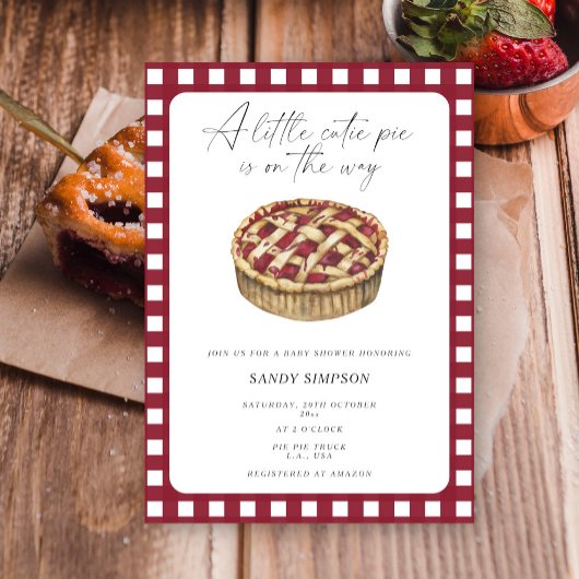 A Little Cutie Pie is onderweg naar het Baby showe Kaart