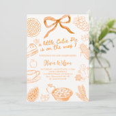 A Little Cutie Pie is op de weg Baby shower Party Kaart (Staand voorkant)