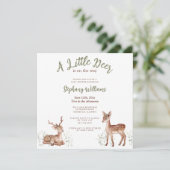 A Little Deer is op weg naar Baby shower Invitatio Kaart (Staand voorkant)